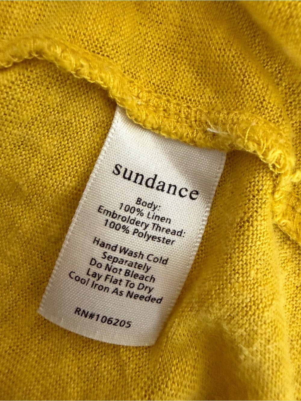 Sundance Linen Embroidered Floral Boho Dress XS Mustard Yellow Folk Art - Picture 6 of 6